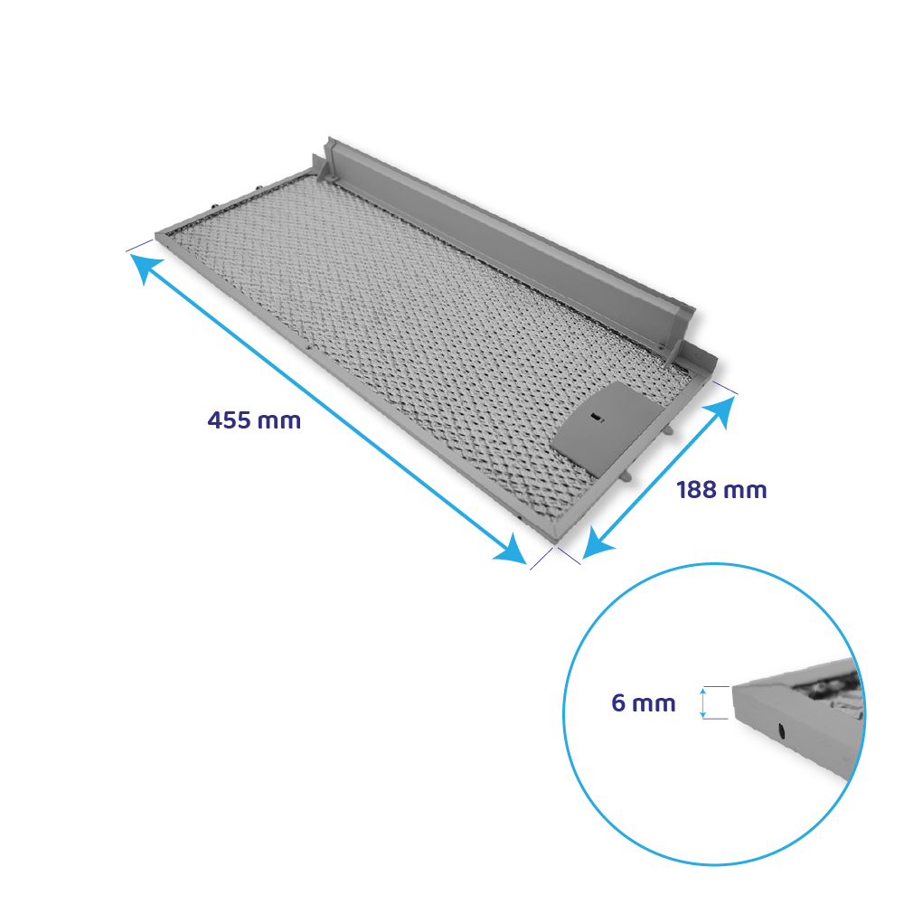 Bosch Metall-Fettfilter 455x188mm 434105 / 00434105 (vorne)