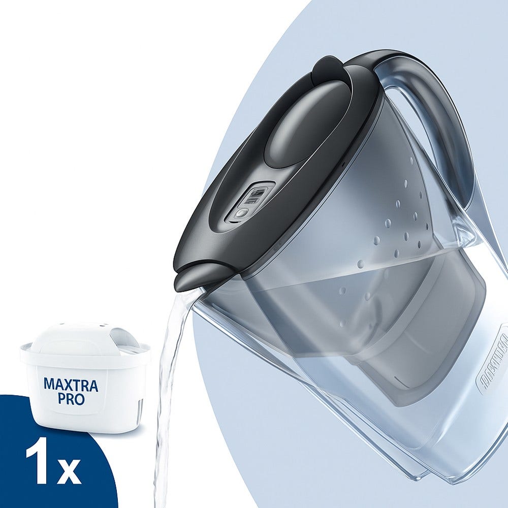 BRITA Marella Wasserfilter Kanne 2.4L Grau + MAXTRA PRO Filterkartusche 1051121