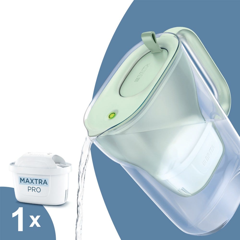 BRITA Style Eco Wasserfilterkanne 2.4L Pudergrün + MAXTRA PRO Wasserfilter 1055741