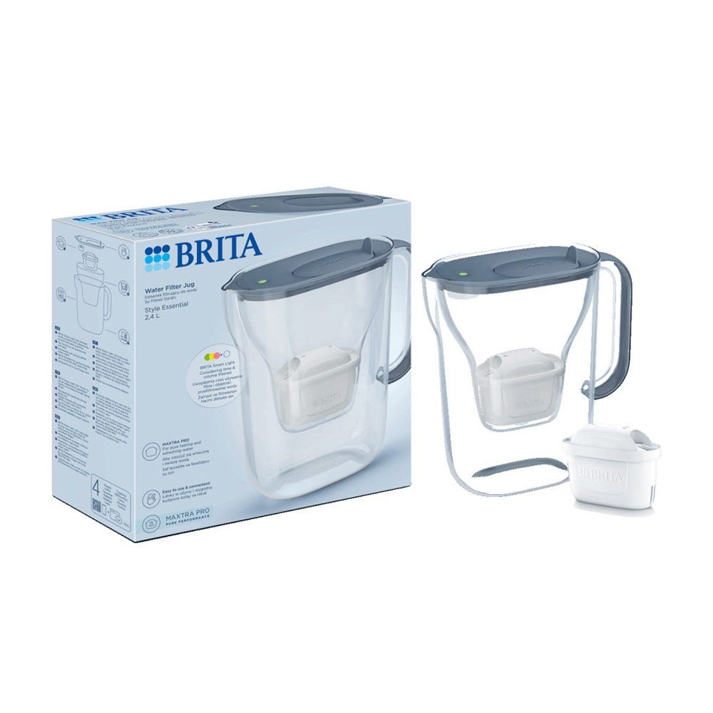 BRITA Style Essential Wasserfilterkanne Steinblau + BRITA MAXTRA PRO Wasserfilter 1057790