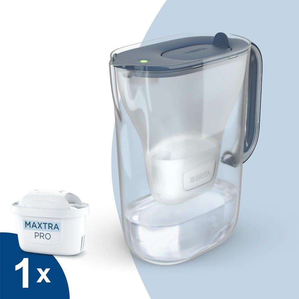 BRITA Style Essential Wasserfilterkanne 2.4L Steinblau + BRITA MAXTRA PRO Wasserfilter 1057790