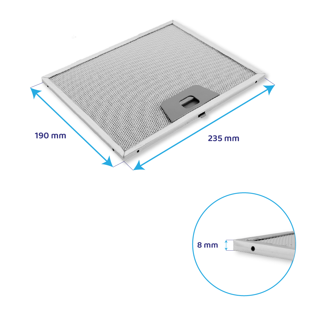 Zanussi Metall-Fettfilter 190x235mm 50251235003