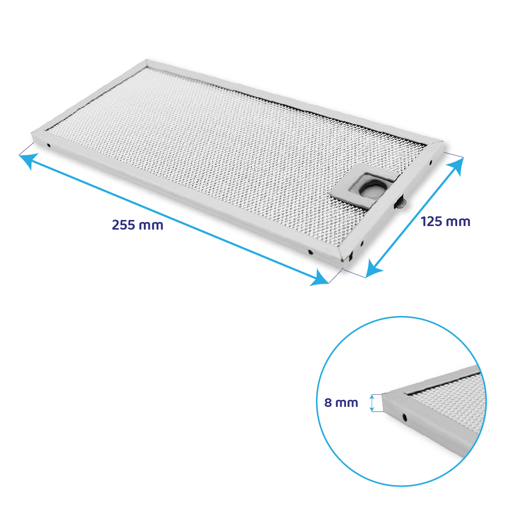 Mepamsa Metall-Fettfilter 254x124mm 133.0200.454
