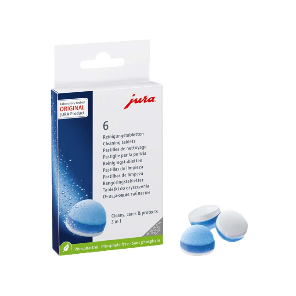 Jura 3-Phasen Reinigungstabletten (6 St.) geeignet für alle Jura Vollautomaten | E8, J8, Z10, E6, ENA 8, Giga 10