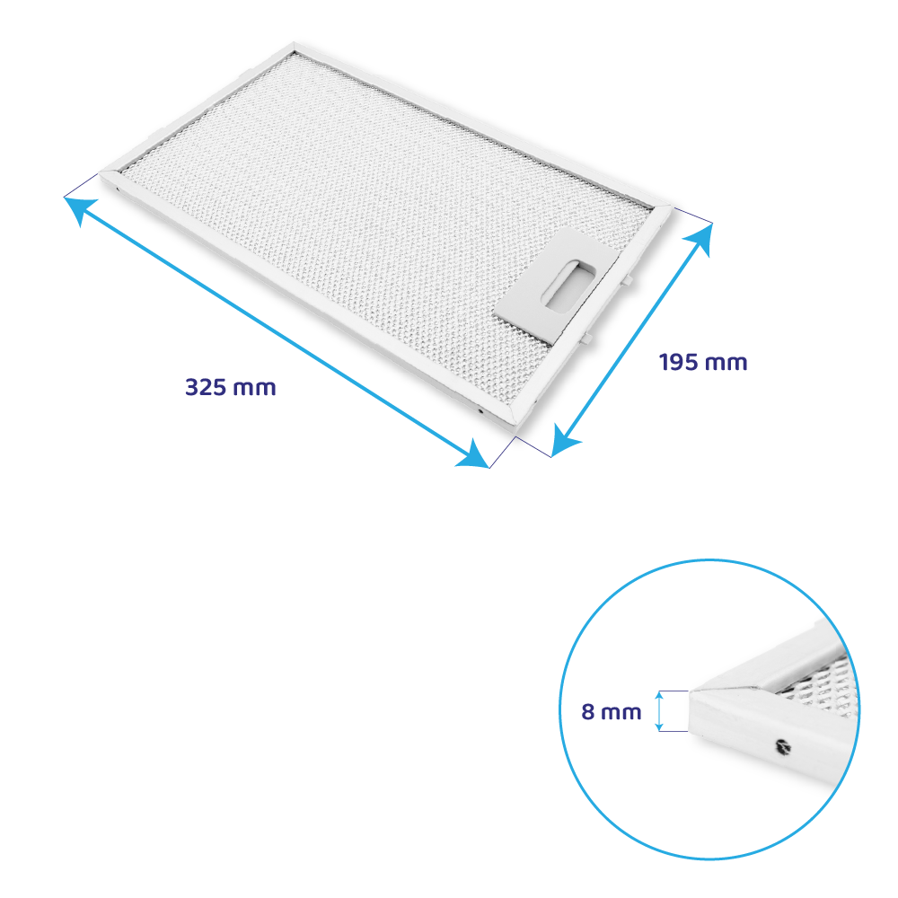 Whirlpool Metall-Fettfilter 325x195x8mm 481248048078