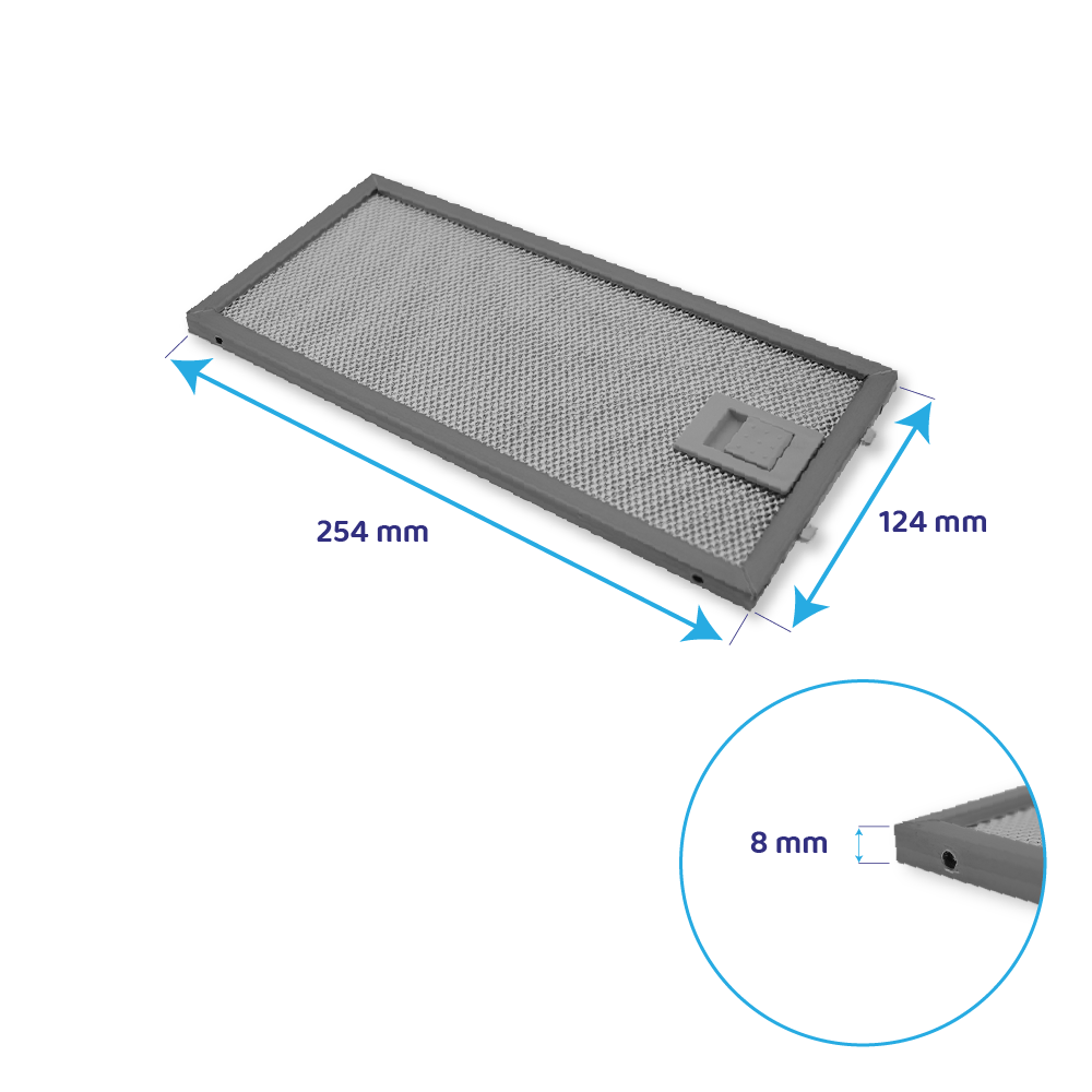 Zanussi Metall-Fettfilter 124x254x8mm 4055348199