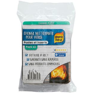 Reinigungsschwamm für Kamin- und Einsatzscheiben 2x Pyrofeu