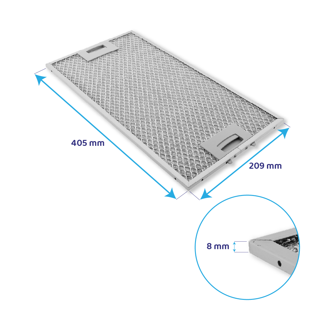 Neff Metall-Fettfilter Set 434105 + 434107 (2St.) | Vorder- & Rückseite |  455x188x6 mm & 405x209x8 mm