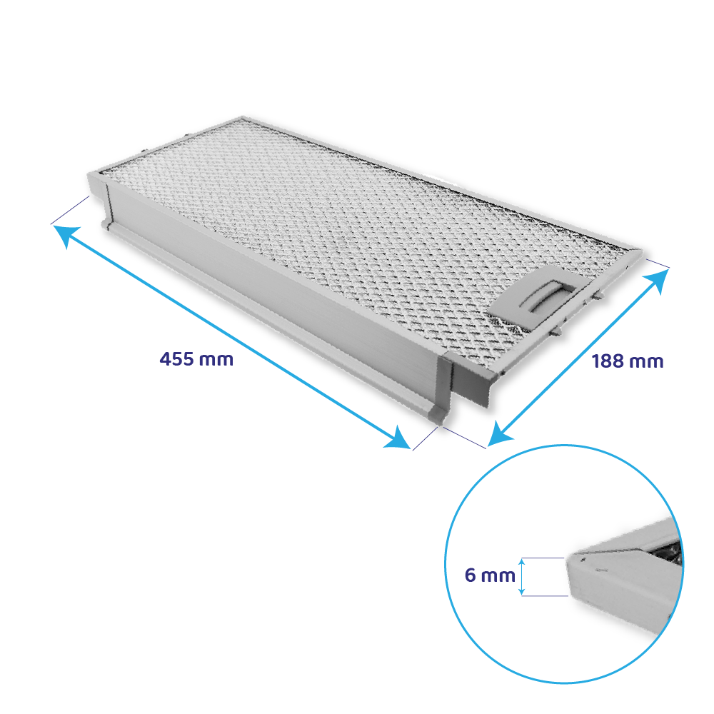 Neff Metall-Fettfilter Set 434105 + 434107 (2St.) | Vorder- & Rückseite |  455x188x6 mm & 405x209x8 mm