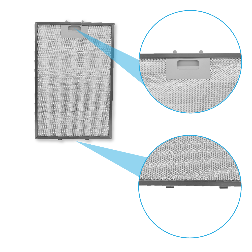 Metall-Fettfilter geeignet für Ikea 380x255x8mm 480122102116