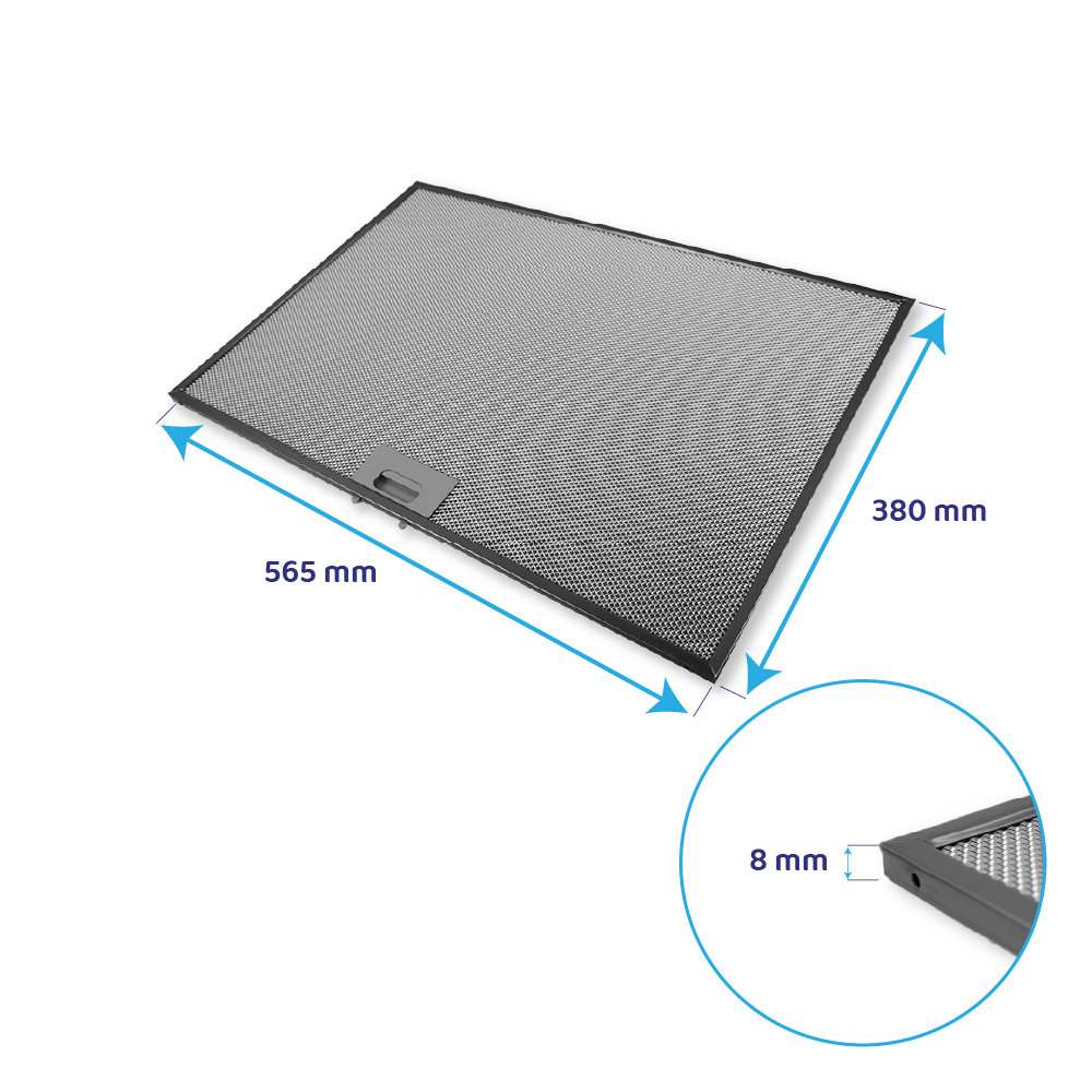 Metall-Fettfilter geeignet für Ikea 565x380x8mm 488000302744