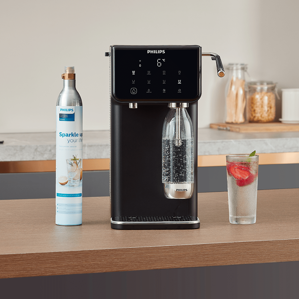 Philips All-in-One-Wasserstation heiß + kalt + sprudelnd ADD5962BK (Filter PFAS) kompatibel mit BRITA