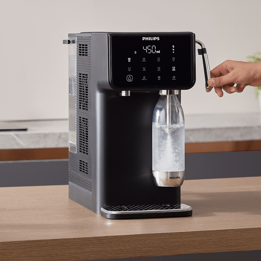 Philips All-in-One-Wasserstation heiß + kalt + sprudelnd ADD5962BK (Filter PFAS) kompatibel mit BRITA