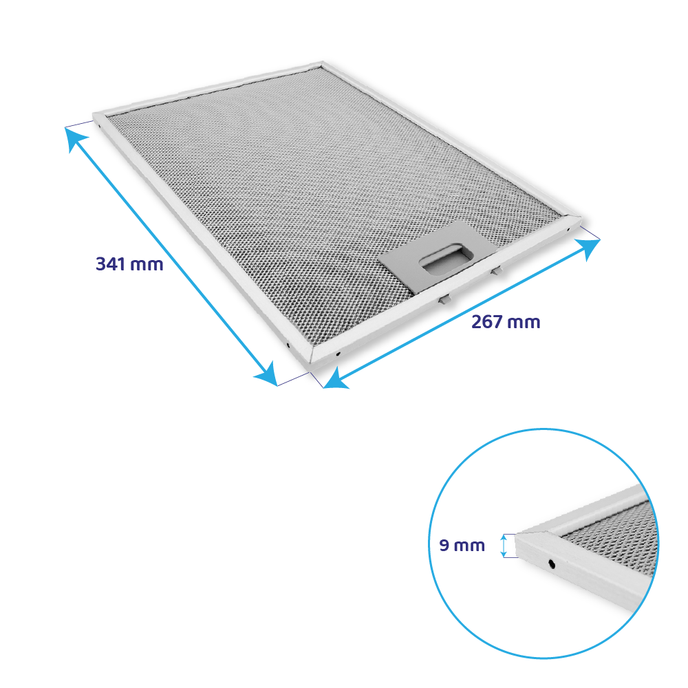 Airforce Metall-Fettfilter 341x267x9mm AFGF22R4