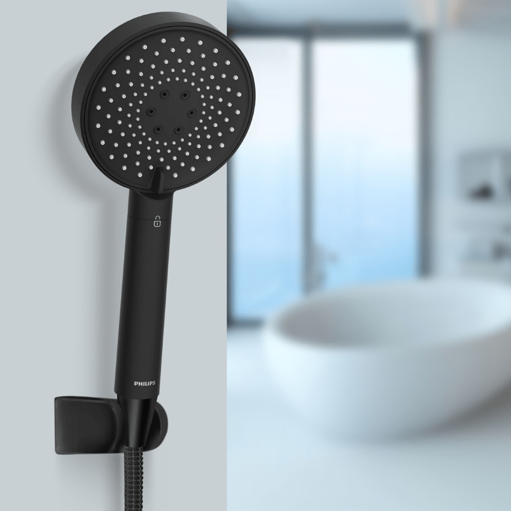 Philips Duschbrause mit Filter Schwarz ASH1516BK (reduzierter Chlor-, Blei- und Pestizidgehalt)