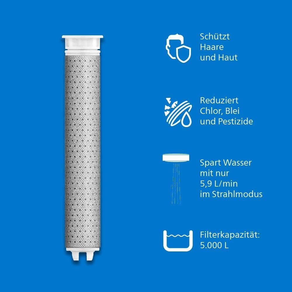 Philips Duschkopf mit Filter ASH1516CH (reduzierter Chlor-, Blei- und Pestizidgehalt)