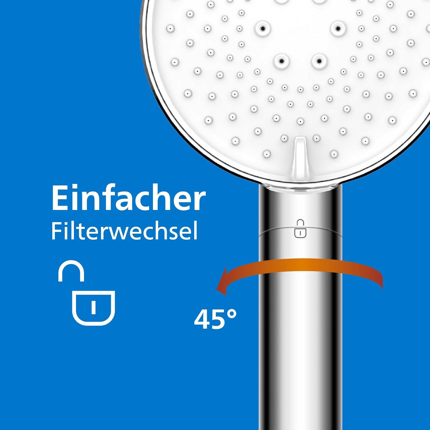 Philips Duschkopf mit Filter ASH1516CH (reduzierter Chlor-, Blei- und Pestizidgehalt)