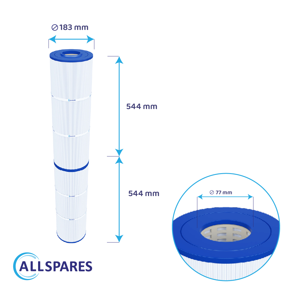 Poolfilter passend für Emaux CF200 / CF200-CE / 914100450 (2x 544mm)