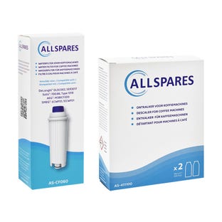 Pflegeset Kaffeemaschine Wasserfilter + Entkalker (2x100ml) geeignet für Delonghi