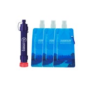 AllSpares Outdoor-Wasserfilter + Wasserflasche 0,65L Squeezable Pouch (3 St.)