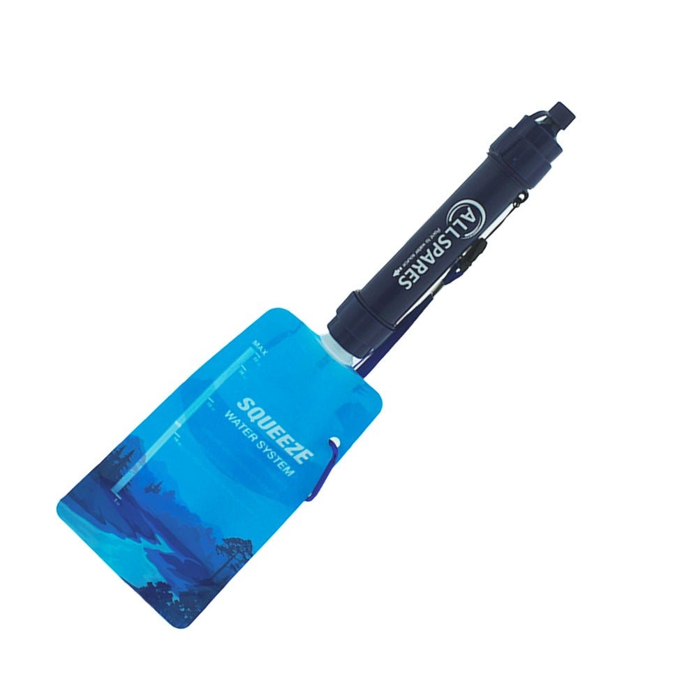 AllSpares Outdoor-Wasserfilter + Wasserflasche 0,65L Squeezable Pouch (3 St.)