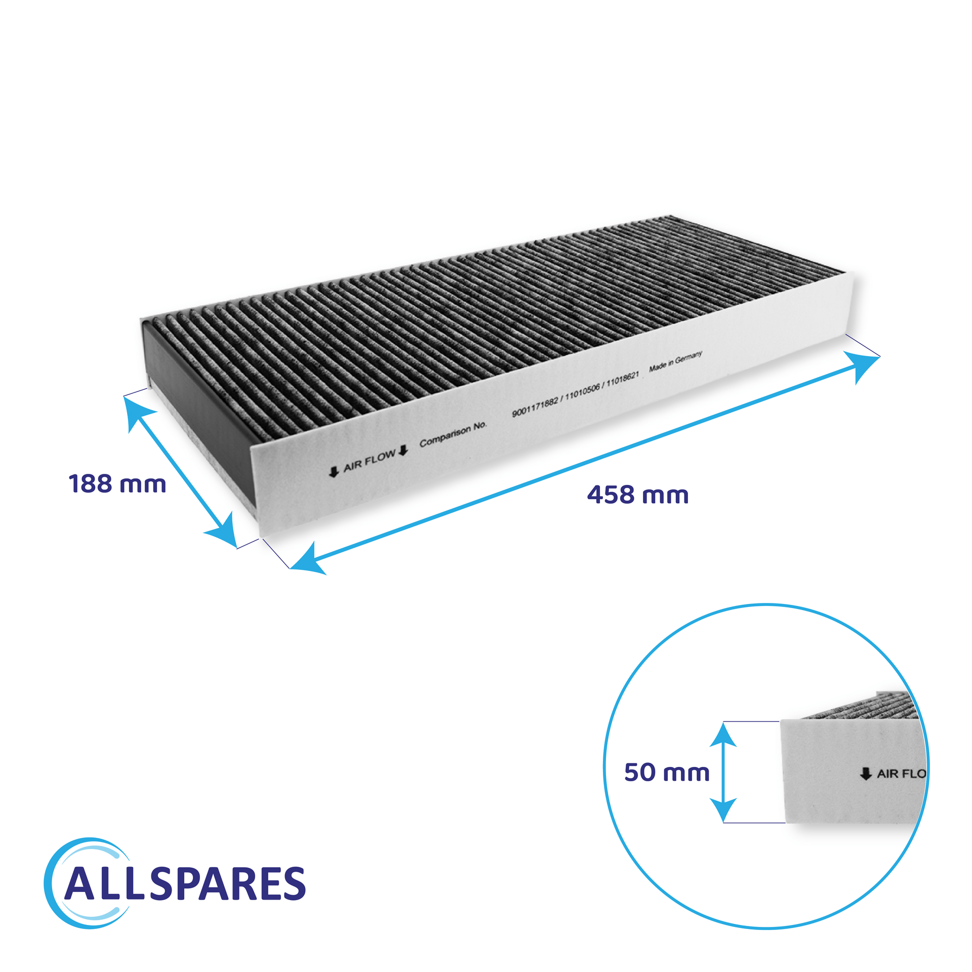 CleanAir Aktivkohlefilter geeignet für Balay 11018621 / 11034172