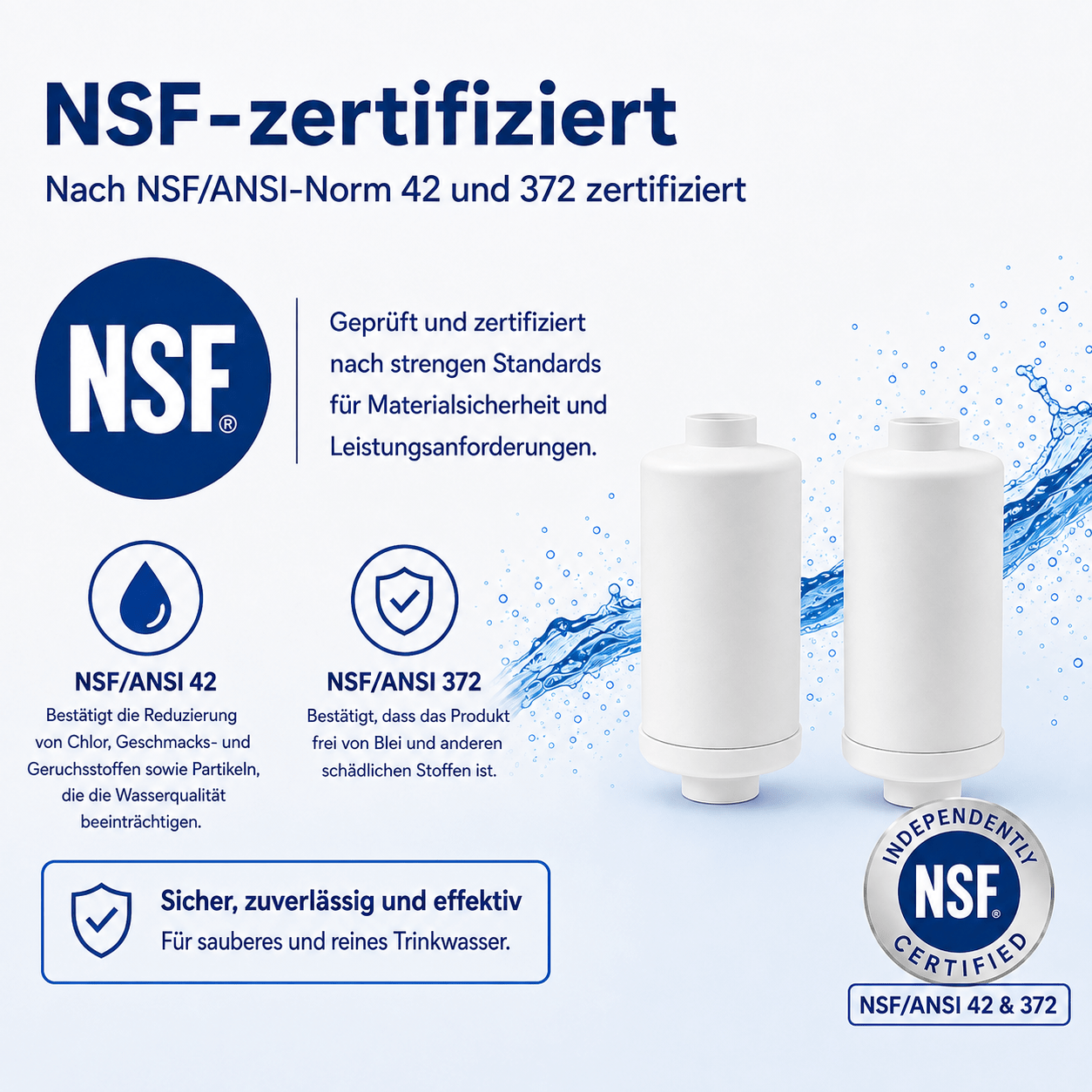 Fluorid- und Arsen-Wasserfilter (2St.) geeignet für Schwerkraftfiltersystem AS-WD010