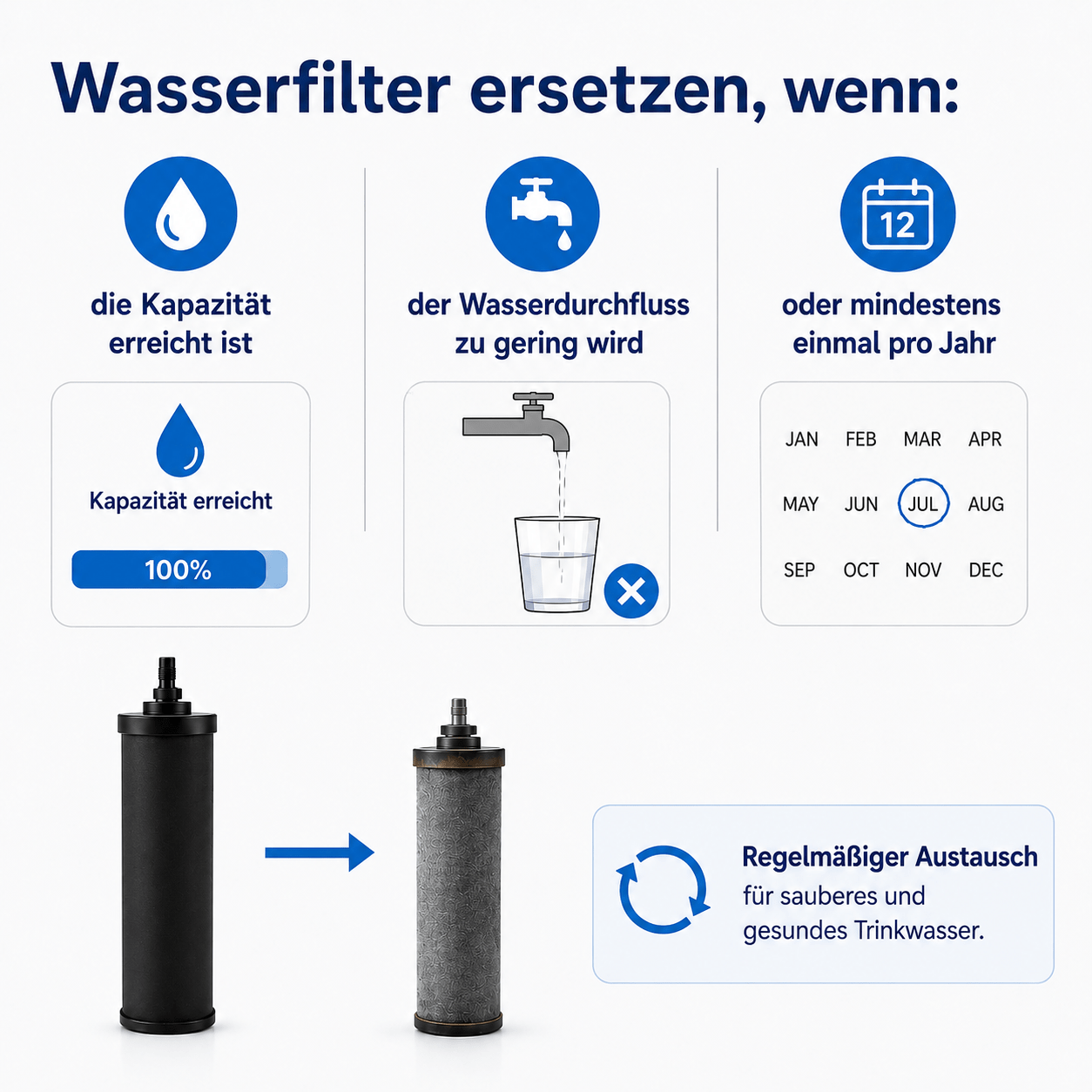 Wasserfilter (2St.) geeignet für Schwerkraftfiltersystem AS-WD010