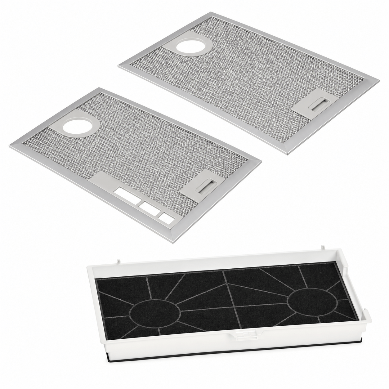 Aktivkohlefilter (1 Stk.) + Metallfilter (2 Stk.) geeignet für Bosch DHL555B
