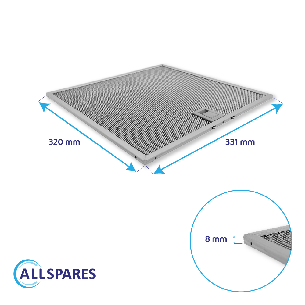 Metall-Fettfilter 320x330mm geeignet für Neff 362381 / 00362381