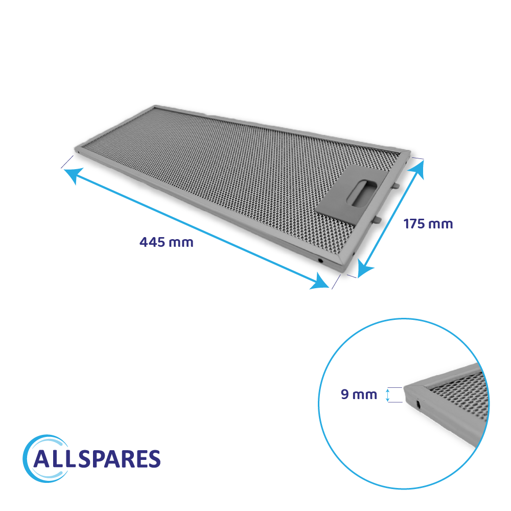 Metall-Fettfilter 445x175mm geeignet für Neff 352813 / 00352813