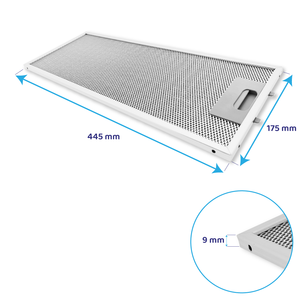 Metall-Fettfilter 445x175mm geeignet für Balay 352813 / 00352813