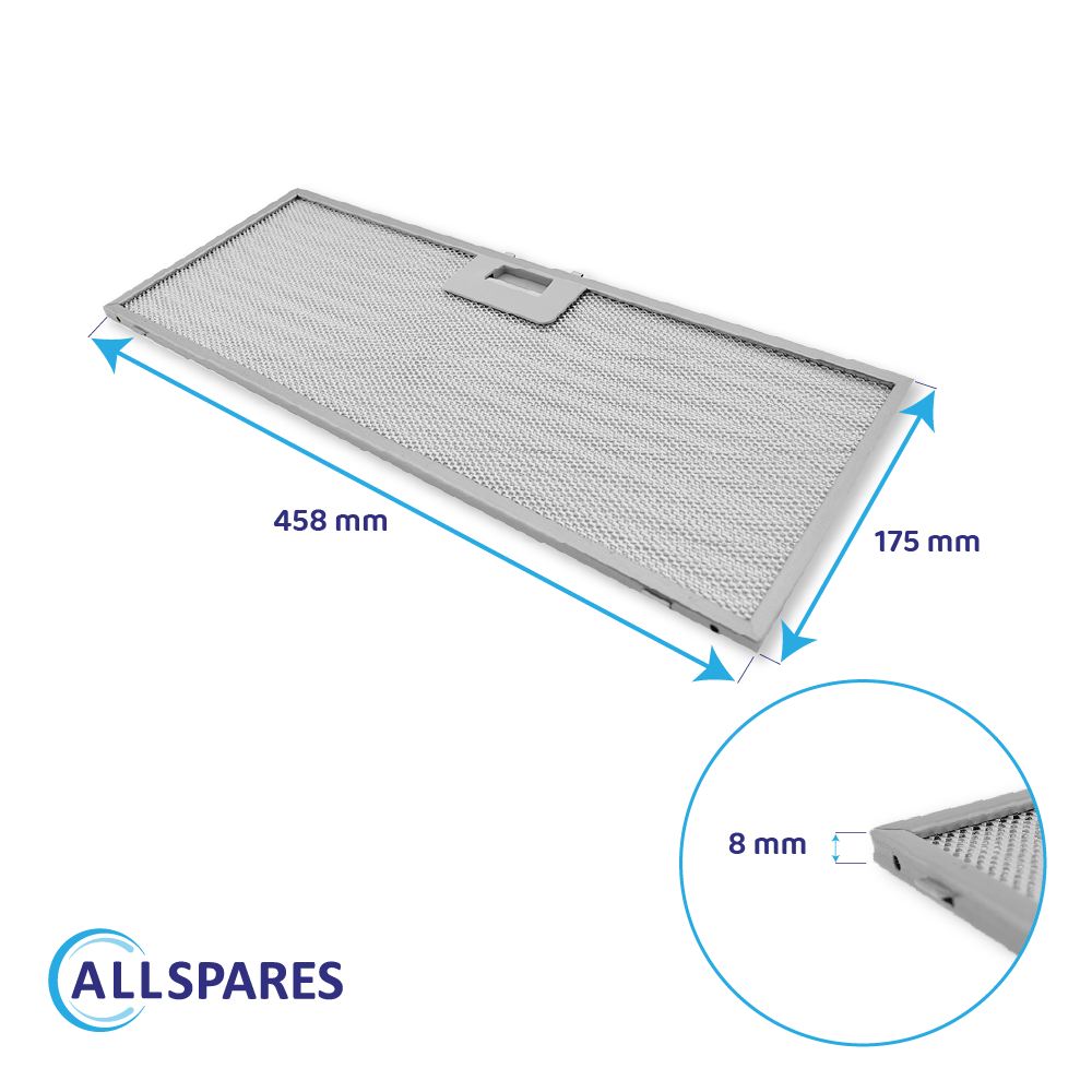 AllSpares Metall-Fettfilter 458x175x8mm 481248058314