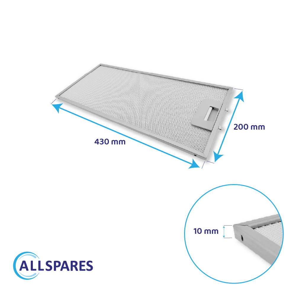 AllSpares Metall-Fettfilter 430x200x10mm 50268357006