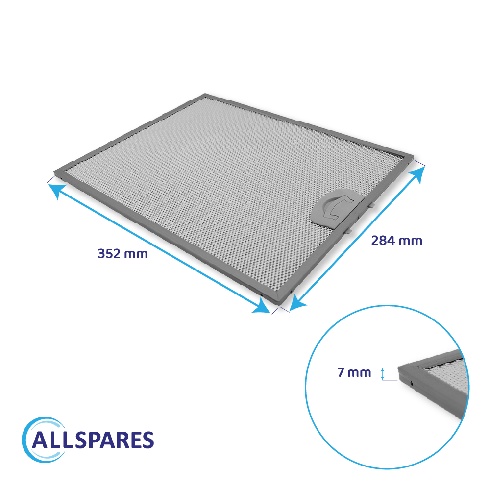 Metall-Fettfilter 352x284mm geeignet für Beko 9174420002