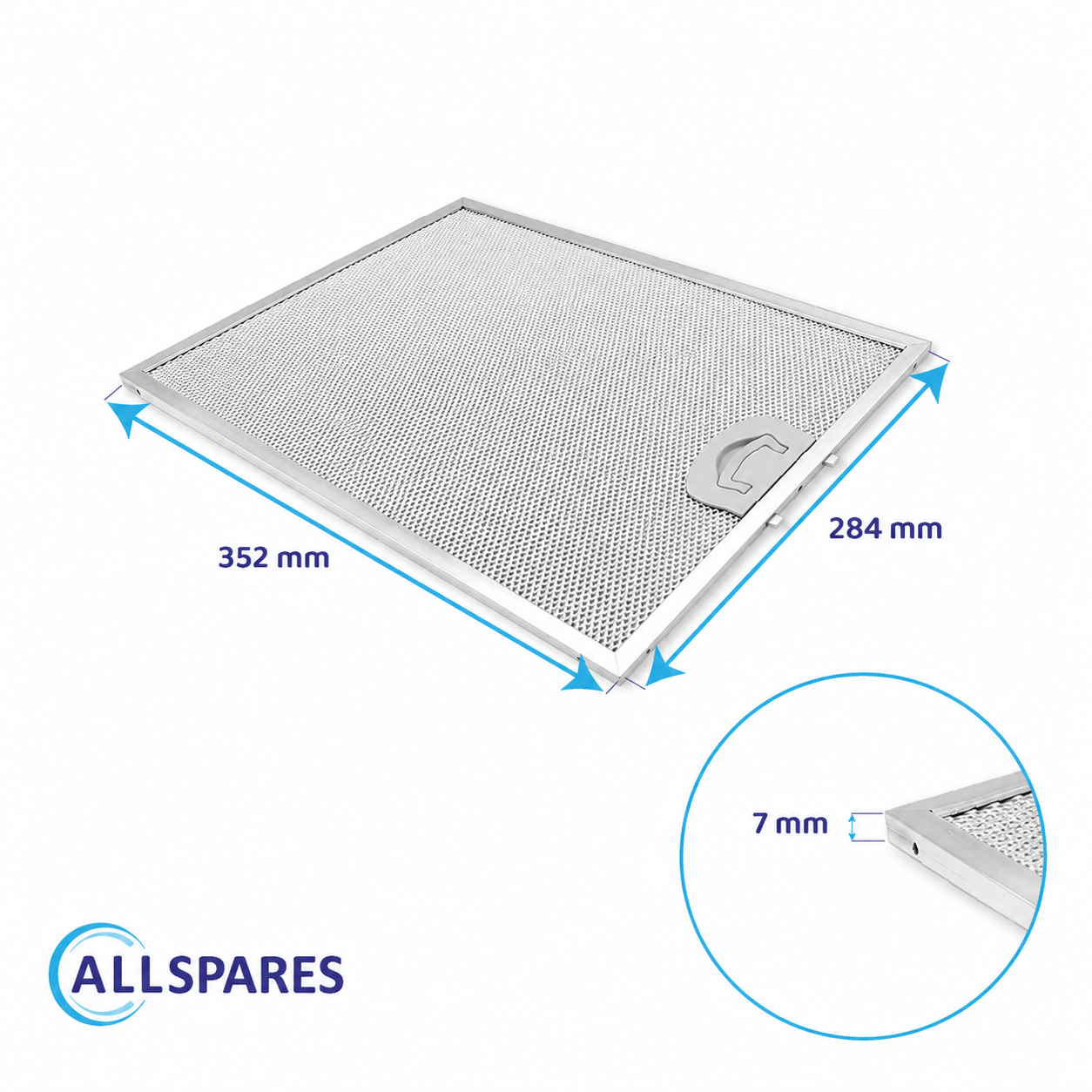 Metall-Fettfilter 352x284mm geeignet für Samsung DG81-00383A