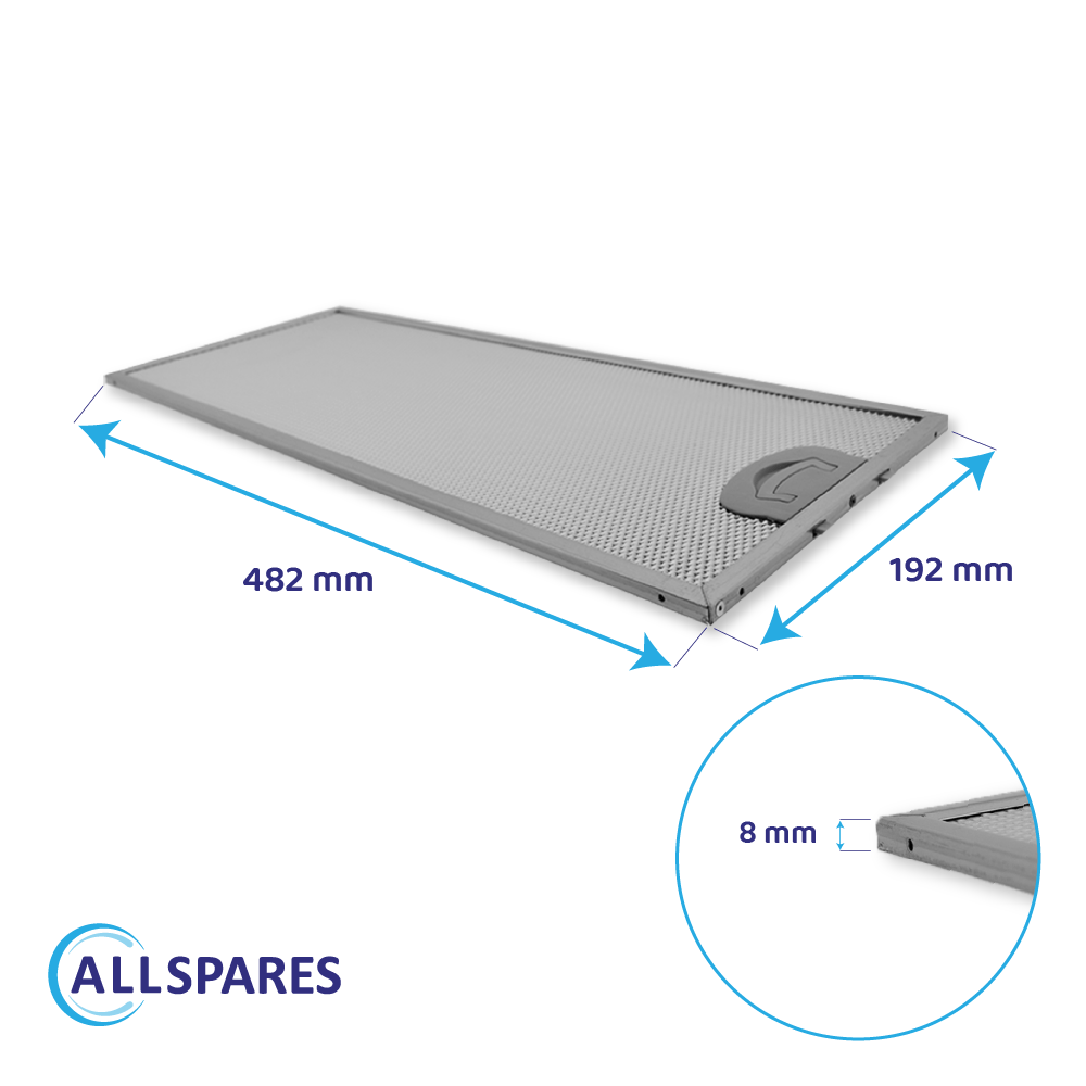 Metall-Fettfilter 482x192mm geeignet für Balay 11022474