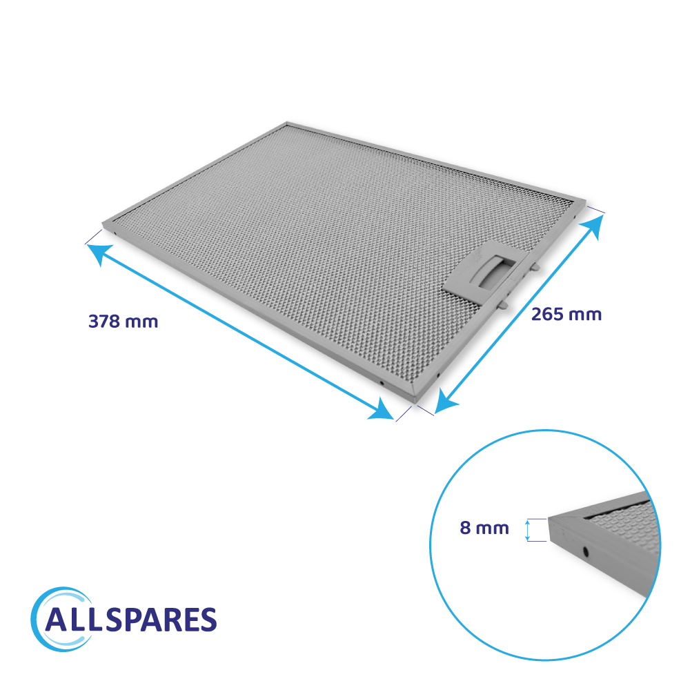 Metall-Fettfilter 378x265mm geeignet für Bosch 11025757 / 11022929