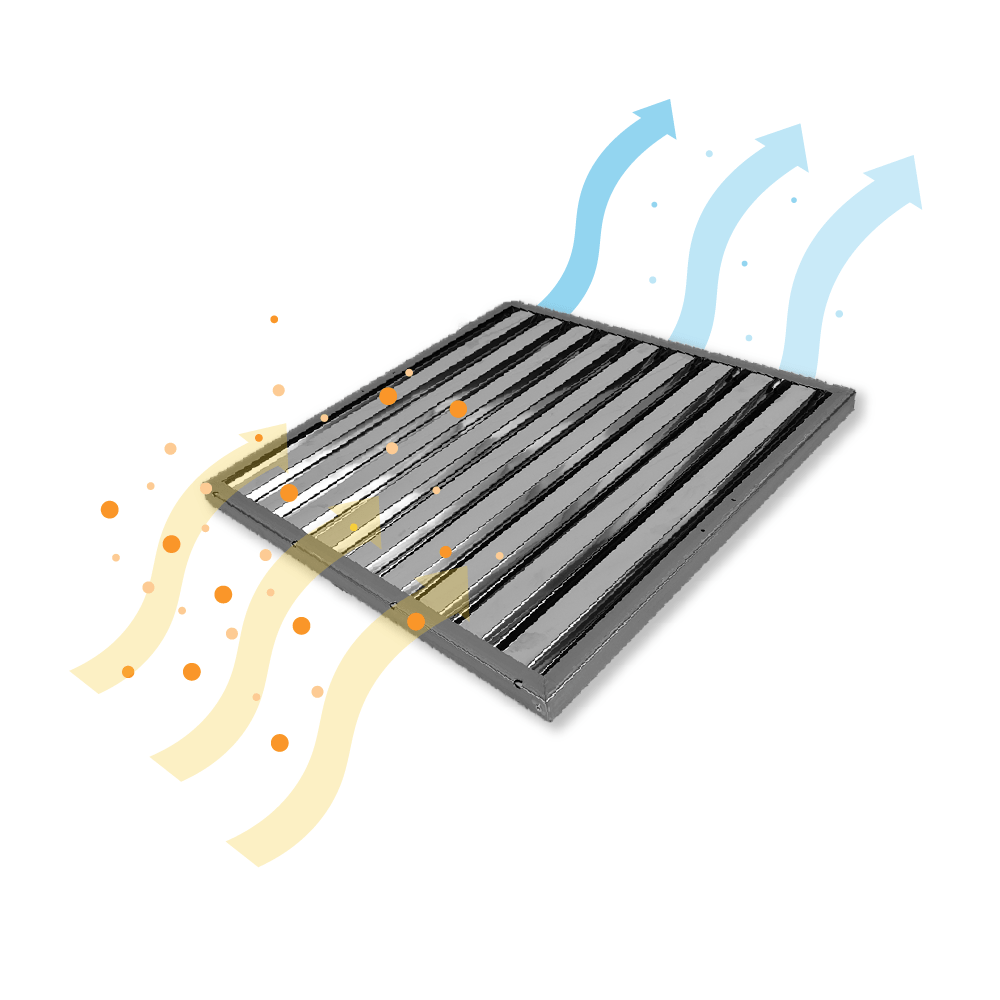 Flammschutzfilter | 500x500x25mm | Edelstahl | Typ B | Gastro Abzugshaube