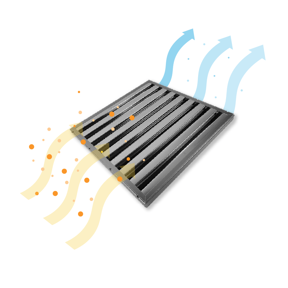 Flammschutzfilter | 450x450x25mm | Edelstahl | Typ B | Gastro Abzugshaube