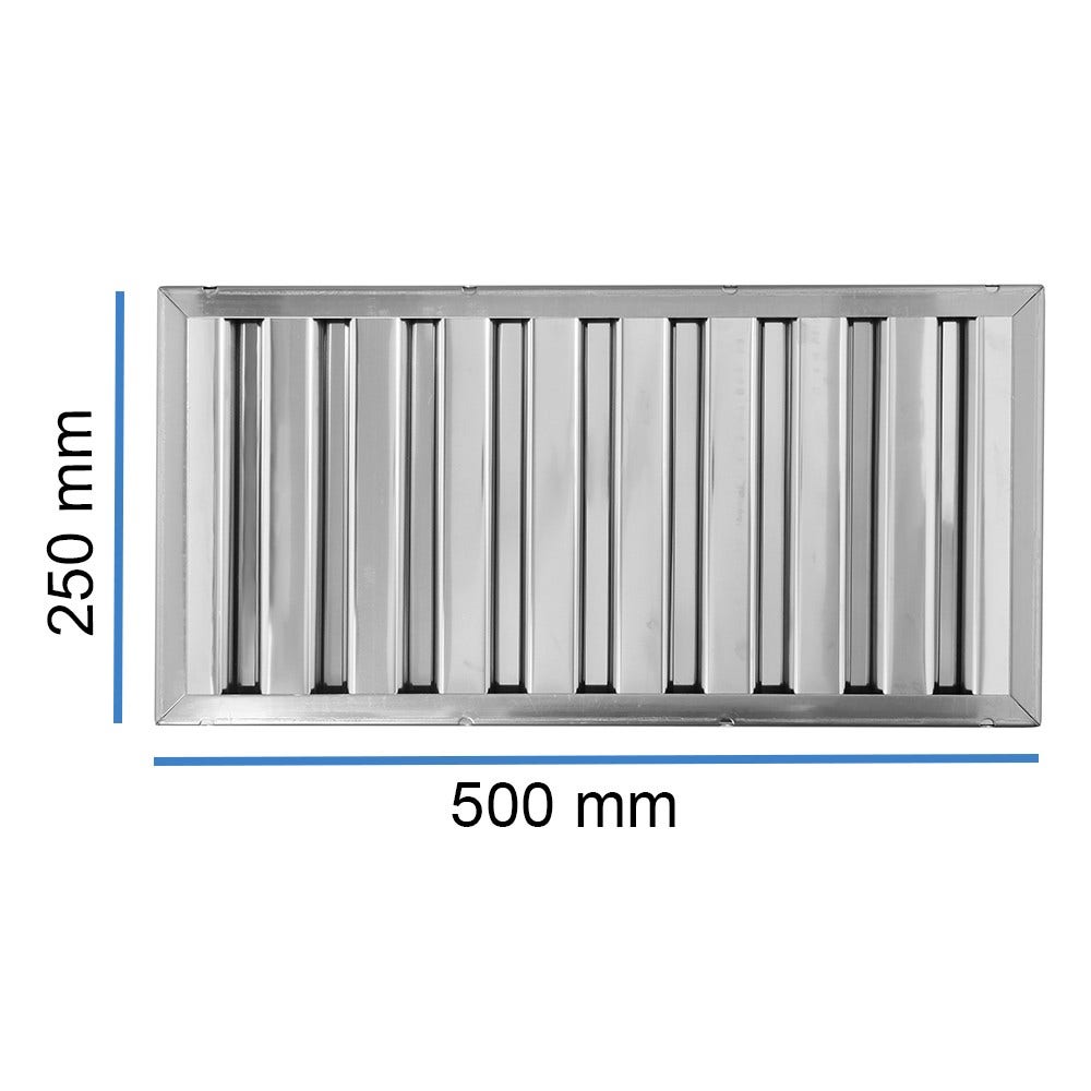 Flammschutzfilter | 250x500x25mm | Edelstahl | Typ B | Gastro Abzugshaube