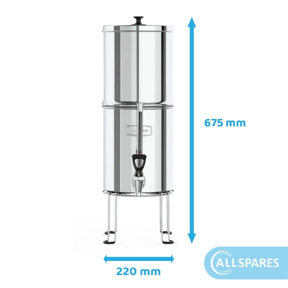 Schwerkraft-Wasserfilter Set aus Edelstahl (8,5L) – inkl. 2 Aktivkohle- & 2 Fluoridfilter