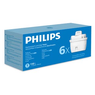 Philips Wasserfilter 6-pack (filtert PFAS) kompatibel mit BRITA Maxtra+