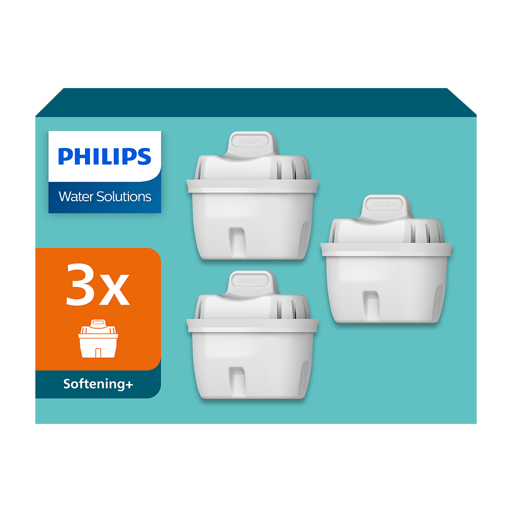 Philips Softening+ Wasserfilter 3-pack (filtert PFAS) kompatibel mit BRITA Maxtra+