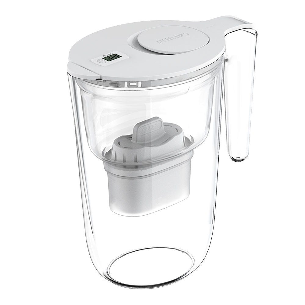 Philips Wasserfilter Kanne 2.6L + 3 Micro X-Clean Wasserfilter (filtert PFAS) AWP2933WHT3