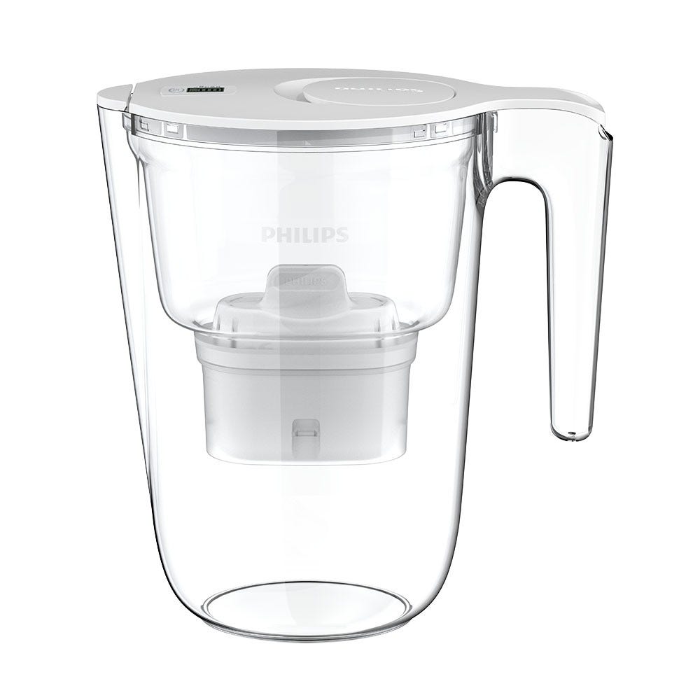 Philips Wasserfilter Kanne 2.6L + 6Micro X-Clean Wasserfilter (filtert PFAS) AWP2933WHT6