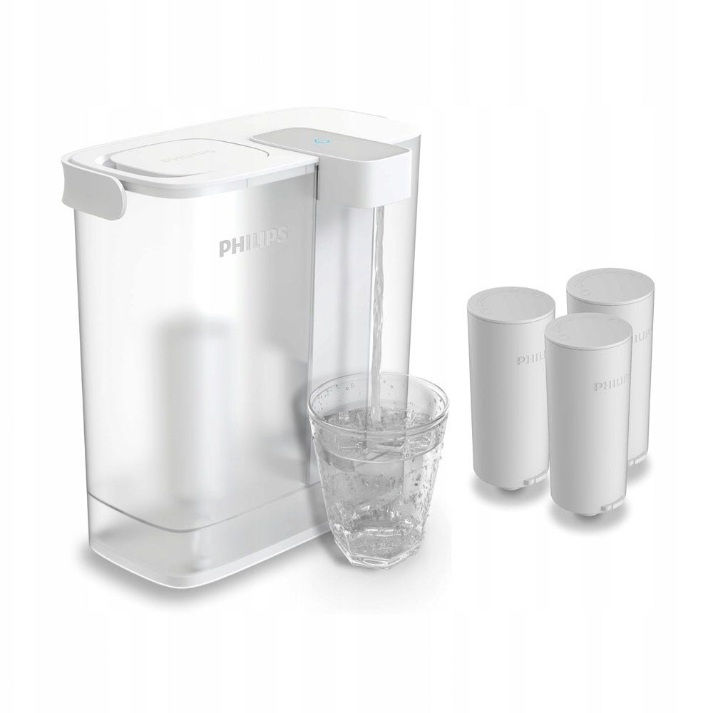 Philips Micro X-Clean Instant Wasserfilterkanne + Wasserfilter (3 St.) AWP2980WH3