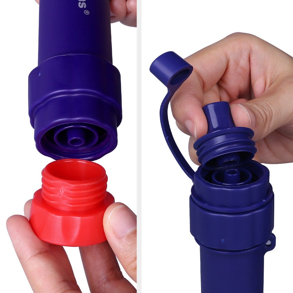 AllSpares Outdoor-Wasserfilter + Wasserflasche 0,65L Squeezable Pouch (3 St.)