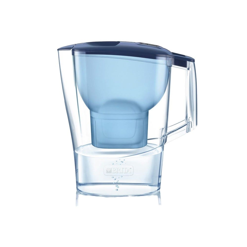 BRITA Aluna Wasserfilter Kanne Blau 2.4L + 7 MAXTRA PRO Wasserfilter (filtert PFAS)