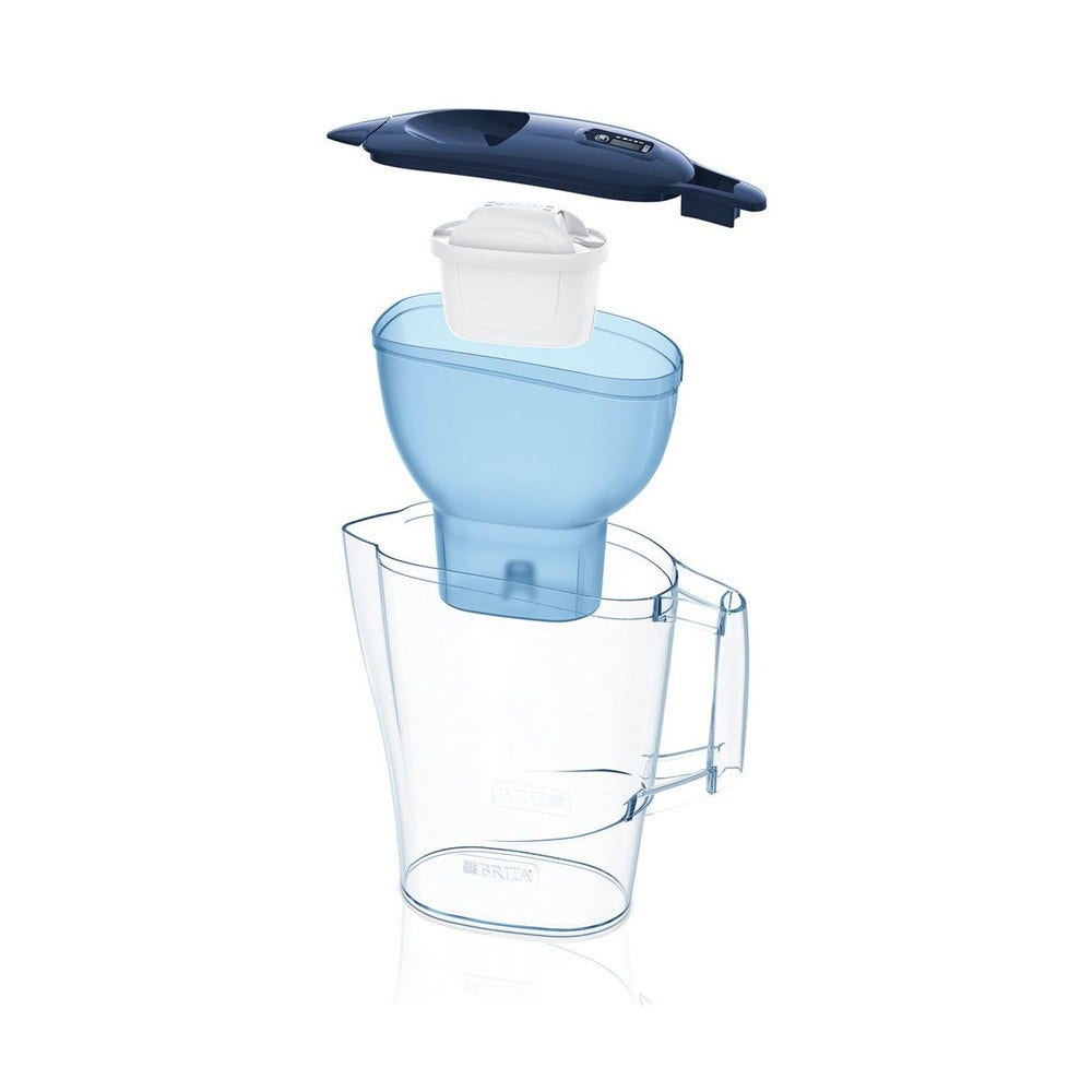 BRITA Aluna Wasserfilter Kanne Blau 2.4L + MAXTRA PRO Wasserfilter 1051117 (filtert PFAS)
